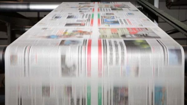 web press printing newspaper