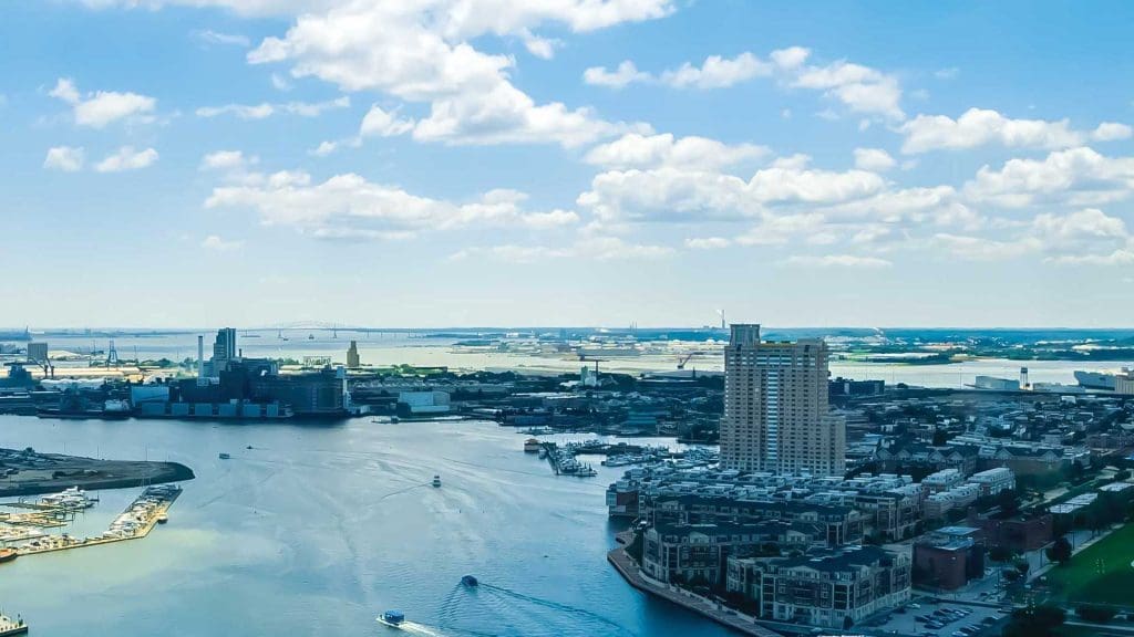 Baltimore Harbor viewed from above