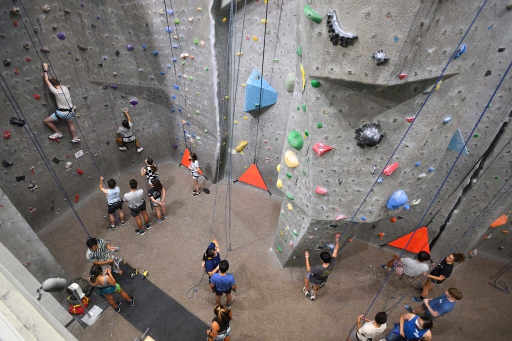 The Rec Center climbing wall
