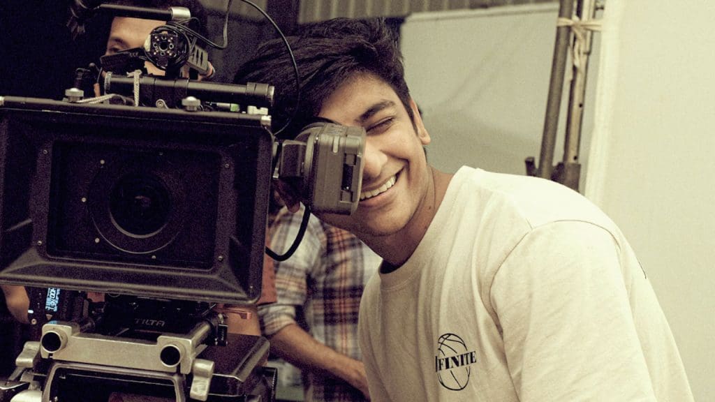 Ragheeb Moazzem looking into a video camera eyepiece