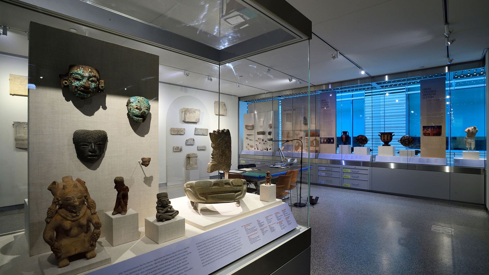 The interior of the Johns Hopkins Archeological museum.
