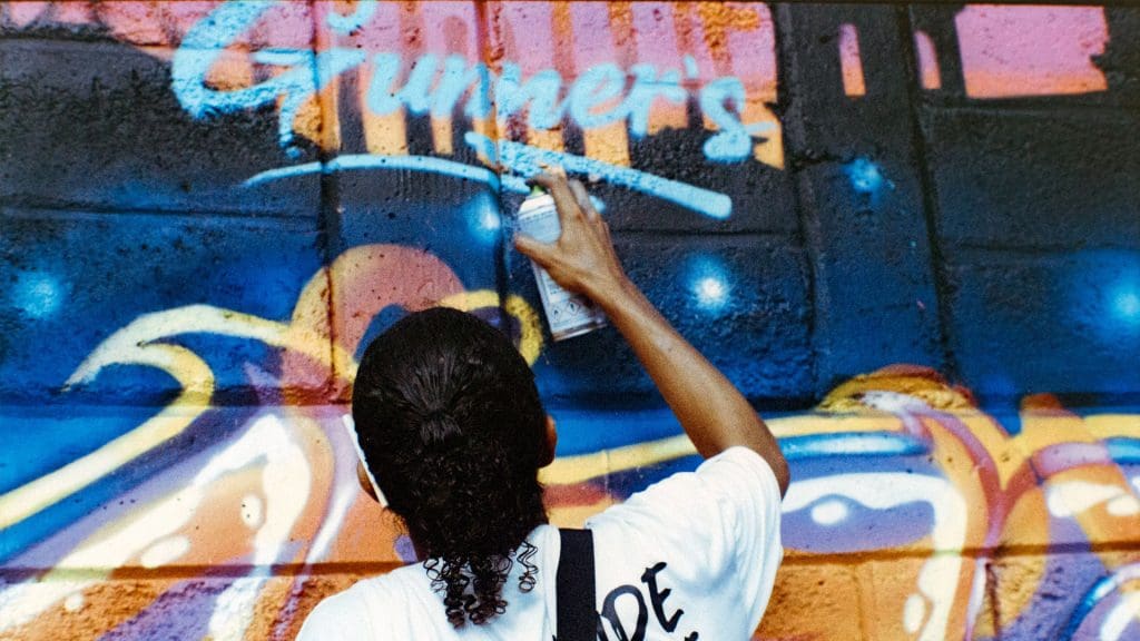 Local artist working on mural in Cartagena, Columbia.