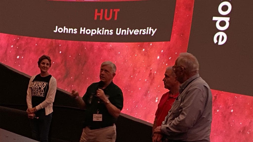 Bill Blair (center) speaks during the Astro Spacelab Missions Anniversary Celebration held June 19-20, 2025, at the U.S. Space and Rocket Center in Huntsville, Alabama.