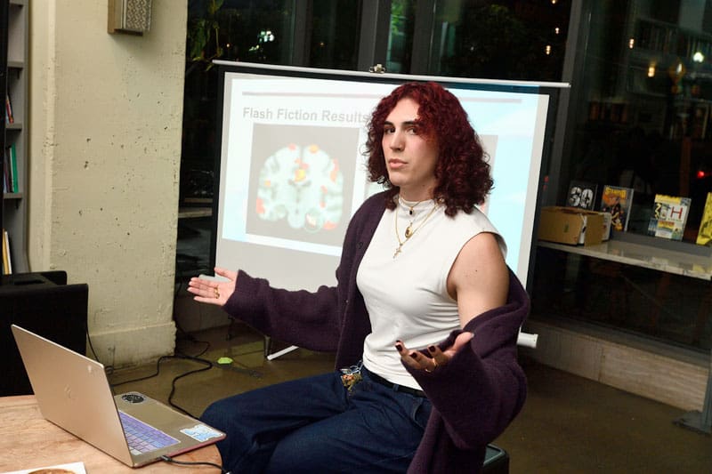 Graduate student Evelyn Allen presenting findings