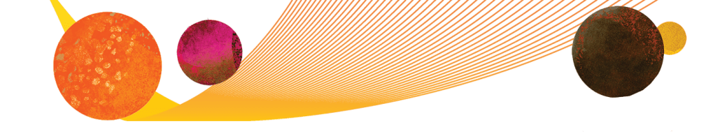 Decorative divider with flowing lines and orbs.