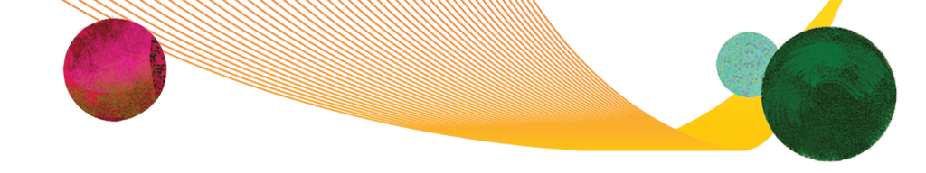 Decorative divider with flowing lines and orbs.