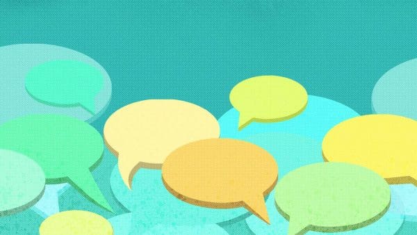Illustration of multiple speech bubbles.